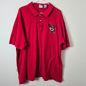 Acme Tasmanian Devil Shirt Golf Polo Looney Toons Short Sleeve Mens XXL Red